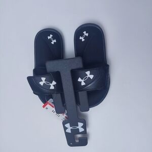 NEW Big Boys Under Armour Ignite VI Youth Slides, BLACK, Size 12 k